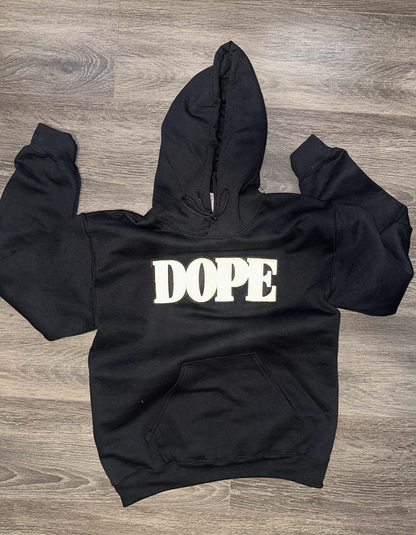 Dope Chenille Hoodie- (Black Vanilla)